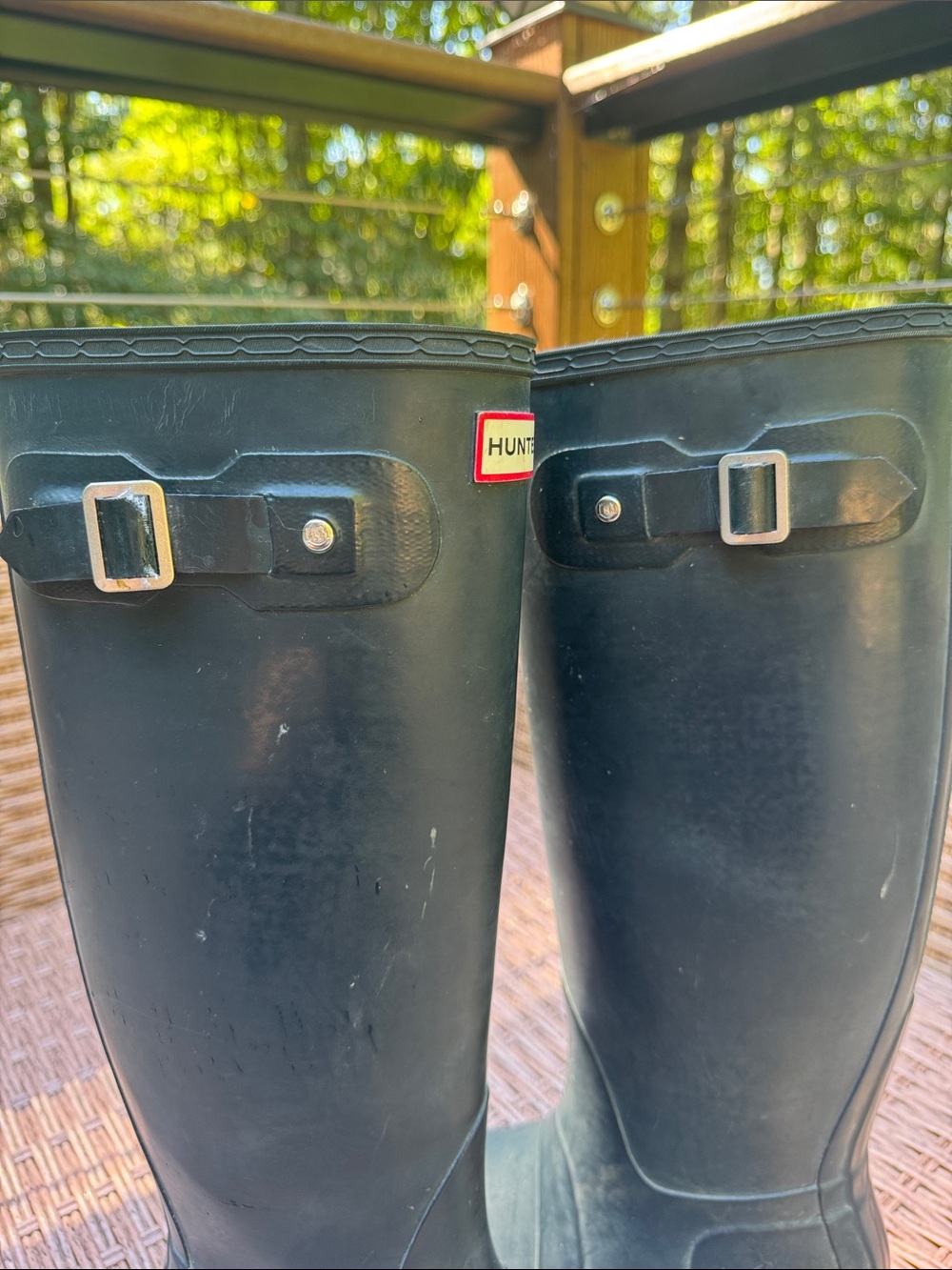 Hunter Original Tall Matte Navy Rain Boots - Size 8. - Picture 2 of 6
